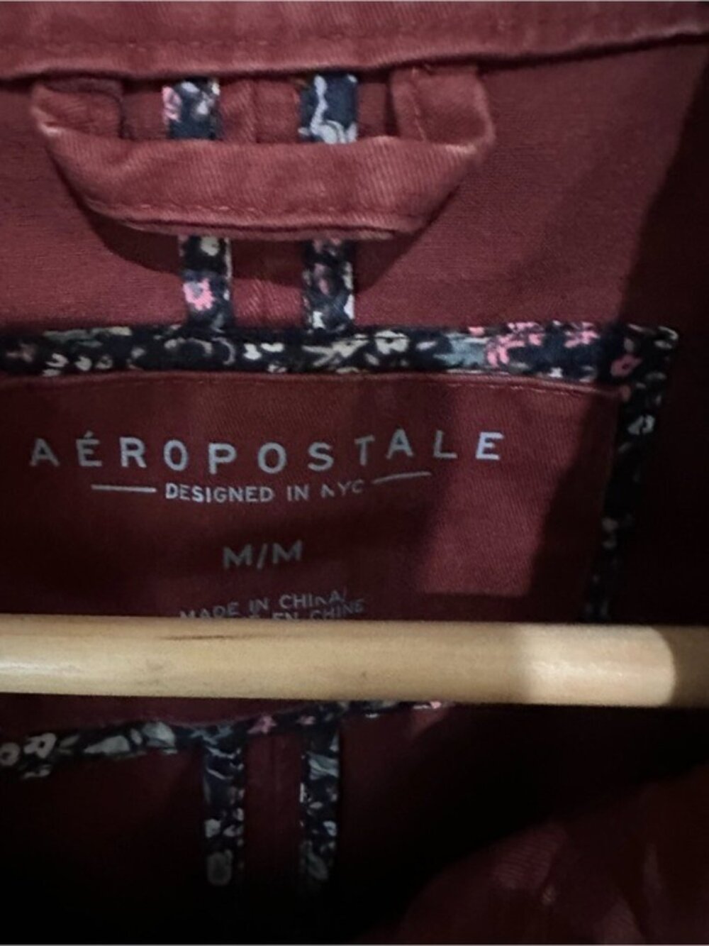 Aéropostale Brick Red Utility Field Jacket Medium Cotton Moto Military - Picture 7 of 11